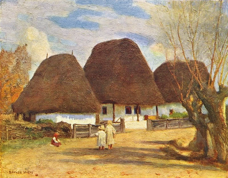Adrian Scott Stokes - Case rumene in Transilvania, 1909